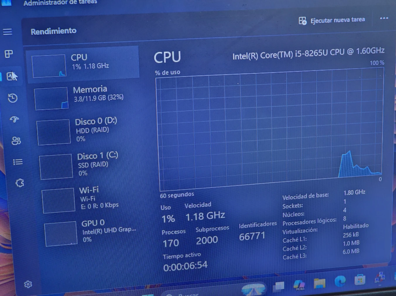 DELL Vostro 3480 i5 8ª Gen 16GB RAM 128GB SSD 1TB HDD Grado B
