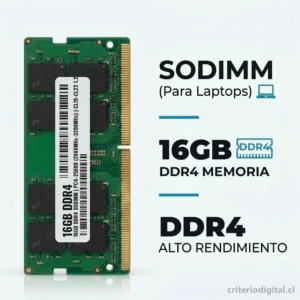 Memoria RAM 16GB DDR4 SO-DIMM para Notebook · Usado con garantía - Vista Adicional