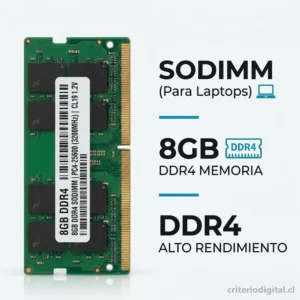 Memoria RAM 8GB DDR4 SO-DIMM para Notebook · Usado con garantía - Vista Adicional