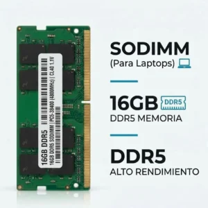 Memoria RAM 16GB DDR5 SO-DIMM para Notebook · Usado con garantía - Vista Adicional